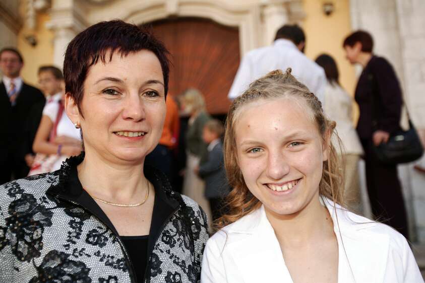 Firmung mit Abt P. Berthold und Prälat Vögt um 8h