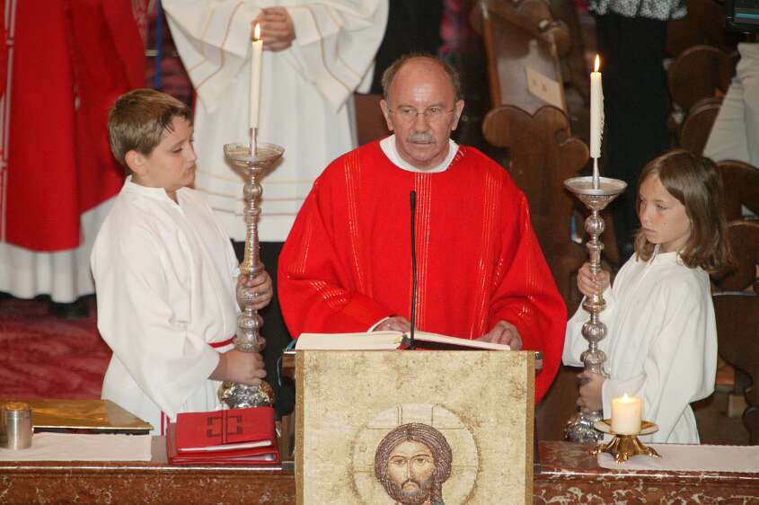 Firmung mit Abt P. Berthold und Prälat Vögt um 8h