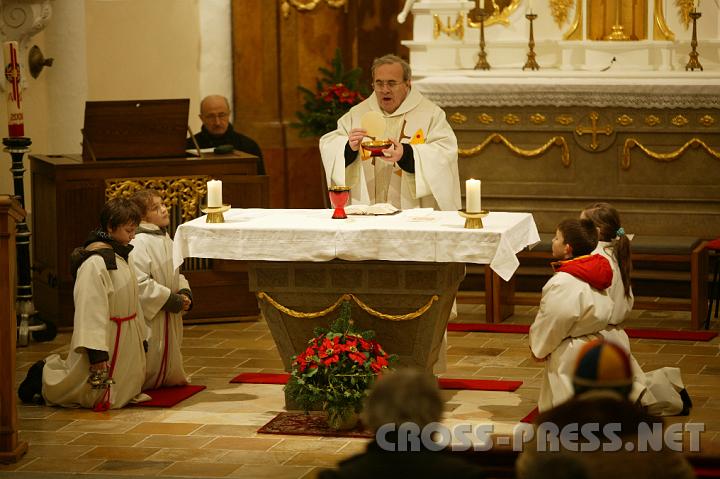 2009.01.28_19.19.50.jpg - Nach der Segnung der Gedenkst�tte f�r zu fr�h und tot geborene Kinder hielt Pfarrer P.Michael Prinz f�r sie einen Gottesdienst in der St.Veit-Kirche.