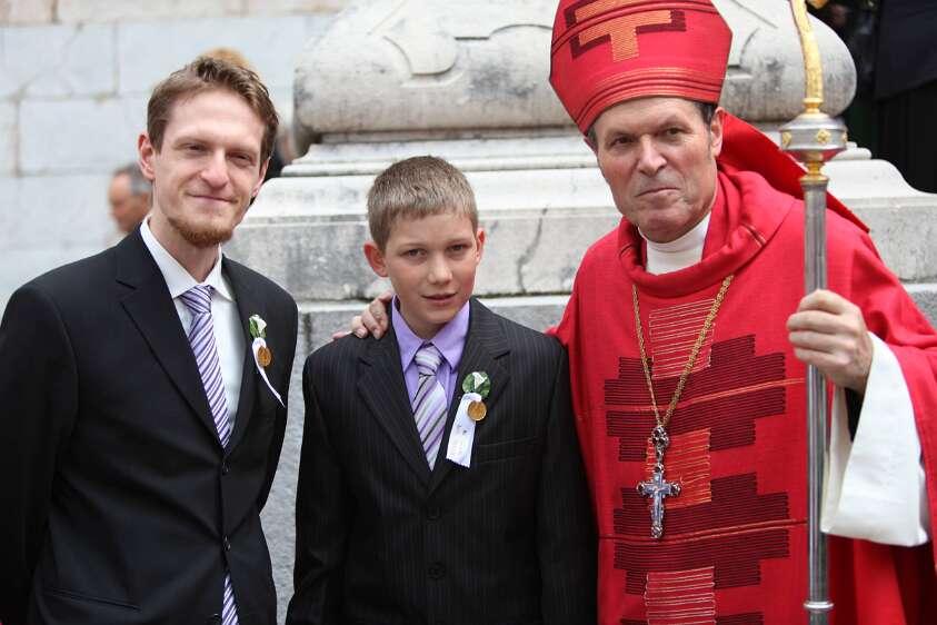 Firmung mit Abt Berthold Heigl und Propst Raimund Breiteneder um 10:30h