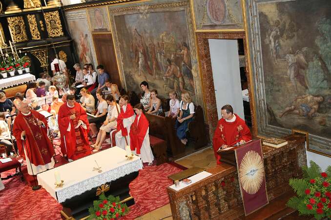 Firmung mit Abt Petrus und Altabt Berthold