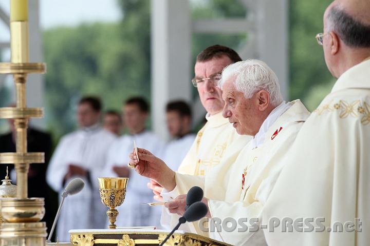 2011.06.05_11.50.33.jpg - Zagreb, 5.6.2011 - Blagoslovom Svetog Oca, pape Benedikta XVI. - Mir vama, na zagrebaèkom Hipodromu u koncelebraciji s kardinalima i biskupima poèelo je sveèano misno slavlje u povodu obiljeavanja Prvog nacionalnog dana hrvatskih katolièkih obitelji na kojem se okupilo oko 300 tisuæa vjernika. foto FaH/ POOL/ Damir SENÈAR/ ua