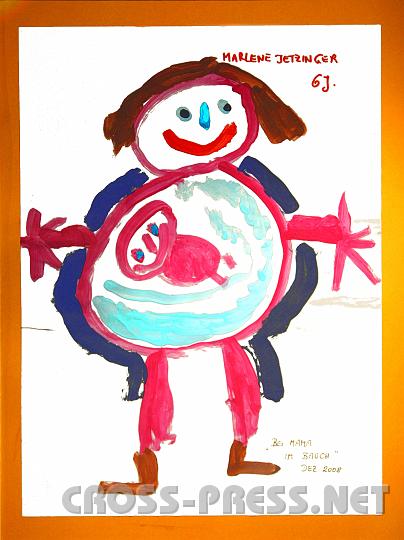 2009.01.11_16.58.04.JPG - Das Entstehen des Lebens ist nicht nur ein Wunder, es ist ein sprichw�rtlich freudiges Ereignis: etwas, das Kinder noch in Gef�hlserinnerung haben. Ein kleines Kunstwerk unter vielen, die im Haus St.Benedikt zu sehen sind.